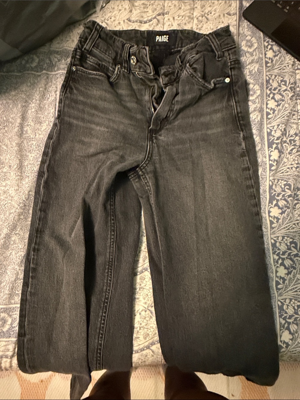PAIGE Men’s Washed Black Straight Jeans